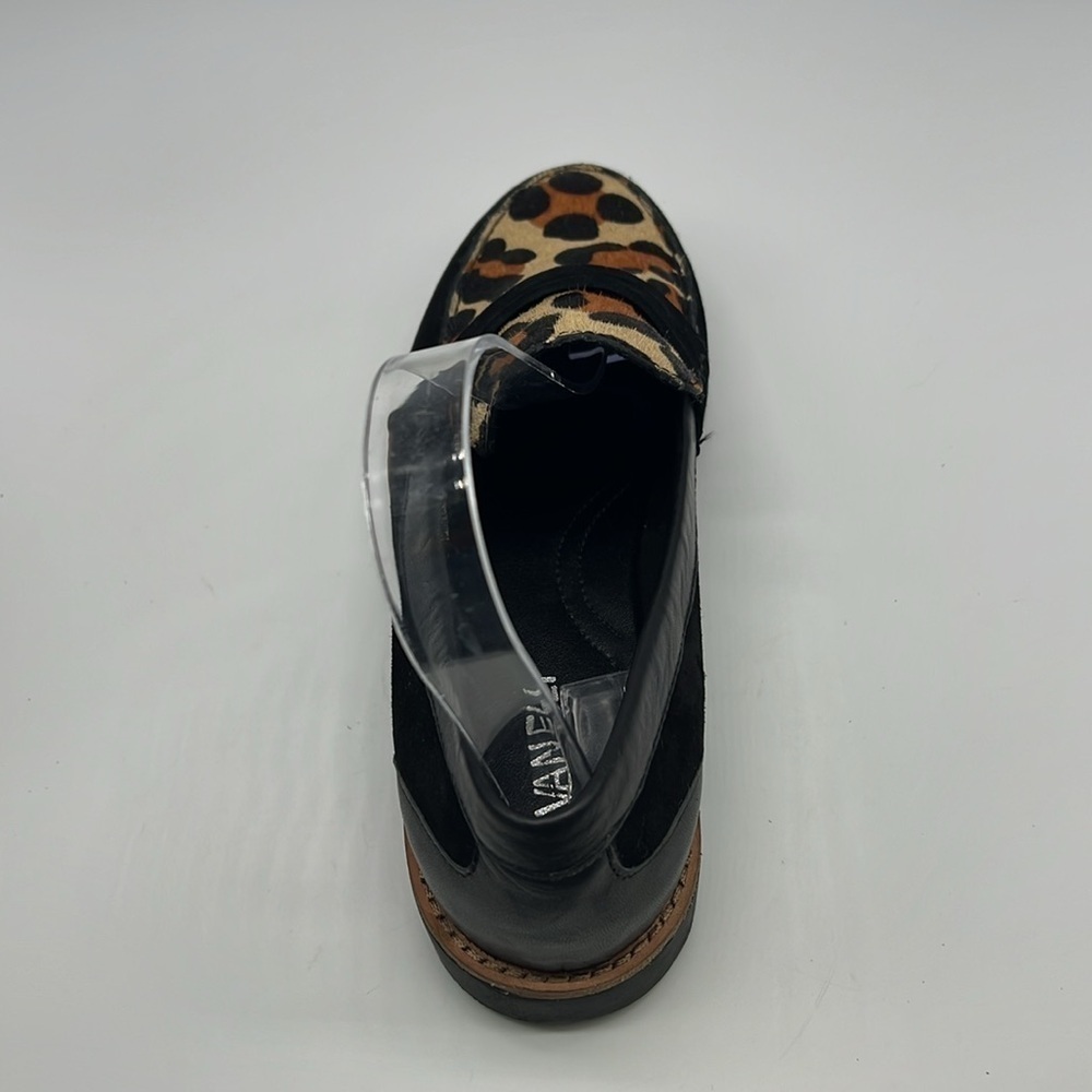 Vaneli - Leopard  Print Tan Pattern Black Suede Slip On Penny Loafers Size 8 - Picture 13 of 15